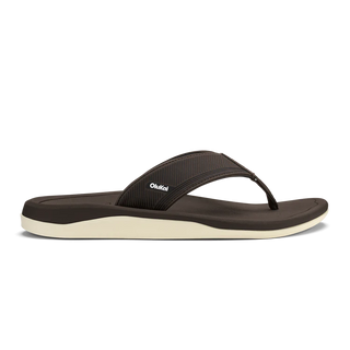 OluKai 'Ahi Kai Sandals in Dark Java - men's beach sandals with secure strap design, quick-drying nylon toe post, and Wet Grip Rubber outsole