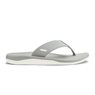 OluKai 'Ahi Kai Sandals in Ash - men's beach sandals with secure strap design, quick-drying nylon toe post, and Wet Grip Rubber outsole