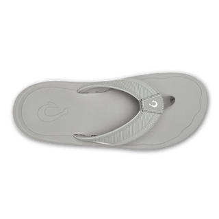 OluKai 'Ahi Kai Sandals in Ash - men's beach sandals with secure strap design, quick-drying nylon toe post, and Wet Grip Rubber outsole