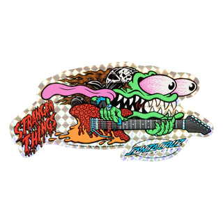 Santa Cruz Stranger Things Meek Eddie Slasher Reveal Deck with glow-in-the-dark hidden artwork, 10.1-inch old-school shape.