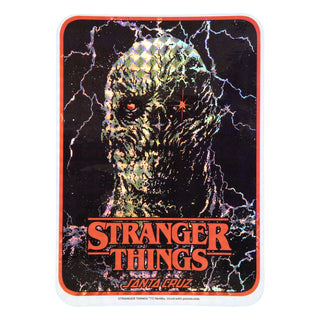 Santa Cruz Stranger Things Vecna Deck in glow-in-the-dark green with 8.5-inch ATV shape.