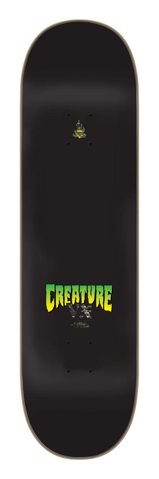 Creature Worthington Skullburn VX skateboard deck 8.6″ with green foil graphic and ATV concave shape.