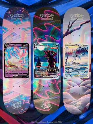 Santa Cruz 8.0-inch Pokémon TCG Blind Bag Deck in blue packaging with Pokémon card artwork and Santa Cruz branding