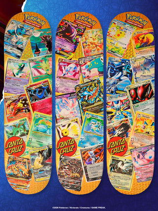 Santa Cruz 8.0-inch Pokémon TCG Blind Bag Deck in blue packaging with Pokémon card artwork and Santa Cruz branding