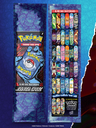 Santa Cruz 8.0-inch Pokémon TCG Blind Bag Deck in blue packaging with Pokémon card artwork and Santa Cruz branding