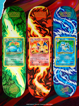Santa Cruz 8.0-inch Pokémon TCG Blind Bag Deck in blue packaging with Pokémon card artwork and Santa Cruz branding