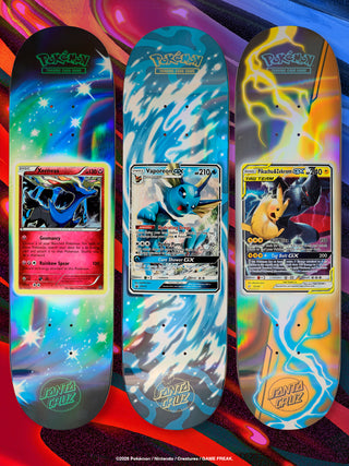 Santa Cruz 8.0-inch Pokémon TCG Blind Bag Deck in blue packaging with Pokémon card artwork and Santa Cruz branding