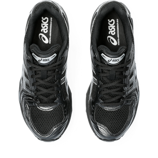 ASICS GEL-KAYANO 14 in Black/Pure Silver with GEL™ cushioning and retro design.