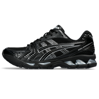 ASICS GEL-KAYANO 14 in Black/Pure Silver with GEL™ cushioning and retro design.