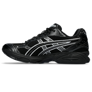 ASICS GEL-KAYANO 14 in Black/Pure Silver with GEL™ cushioning and retro design.
