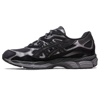 ASICS GEL-NYC Shoes in Graphite Grey/Black, blending GEL-NIMBUS 3 and MC-PLUS V designs with GEL technology.
