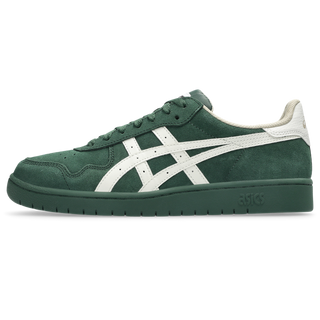 ASICS Japan Pro skate shoe in forest green and cream suede.