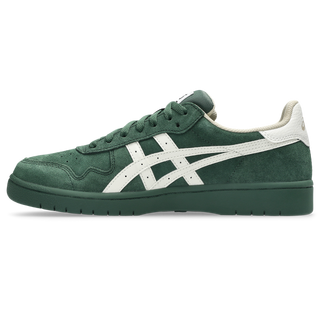 ASICS Japan Pro skate shoe in forest green and cream suede.