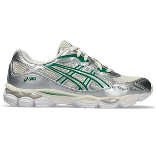 ASICS GEL-NYC Kale Pack Birch/Pure Silver sneakers; a 2000s retro revamp with modern comfort at Drift House.
