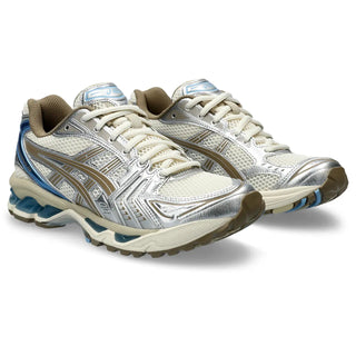 ASICS Women's GEL-Kayano 14 in Cream/Pepper, combining late 2000s design with modern eco-friendly materials.