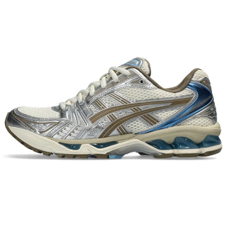 ASICS Women's GEL-Kayano 14 in Cream/Pepper, combining late 2000s design with modern eco-friendly materials.