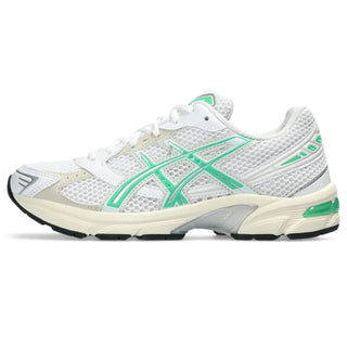 ASICS GEL-1130 women's shoes in white/malachite green, with retro design and GEL® technology.