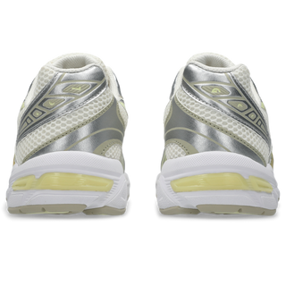 ASICS GEL-1130 in cream and pure silver with mesh upper, GEL® cushioning, and TRUSSTIC® support system.
