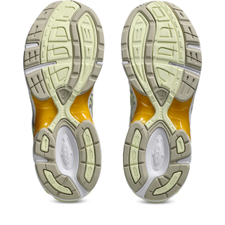 ASICS GEL-1130 in cream and pure silver with mesh upper, GEL® cushioning, and TRUSSTIC® support system.