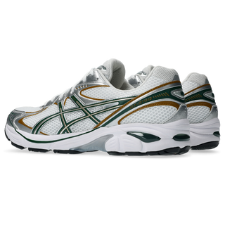 ASICS GT-2160 sneaker in white and grove with GEL® cushioning, segmented midsole, and retro 2010s-inspired design.