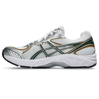 ASICS GT-2160 sneaker in white and grove with GEL® cushioning, segmented midsole, and retro 2010s-inspired design.