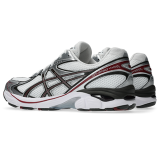 ASICS GT-2160 Shoes in White/Oxblood - heritage trainer sneakers with sleek wavy aesthetic, GEL® technology inserts, and segmented midsole design