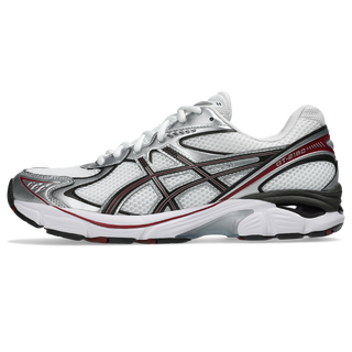 ASICS GT-2160 Shoes in White/Oxblood - heritage trainer sneakers with sleek wavy aesthetic, GEL® technology inserts, and segmented midsole design