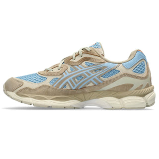 ASICS GEL-NYC Sportstyle Shoes in Harbor Blue/Wood Crepe, fusing heritage design with cutting-edge comfort.