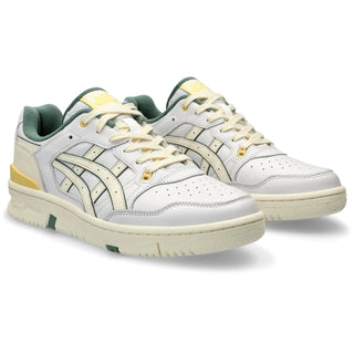 ASICS EX89 Sportstyle Shoes in White/Ivy, with modern cushioning and city-inspired outsole pattern.