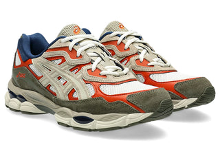 ASICS GEL-NYC sneaker in Cream/Irvine with retro running design.

