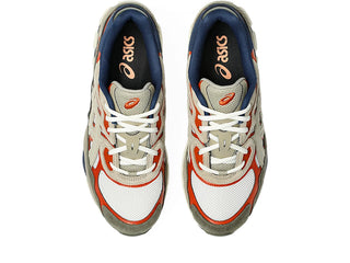 ASICS GEL-NYC sneaker in Cream/Irvine with retro running design.

