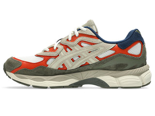 ASICS GEL-NYC sneaker in Cream/Irvine with retro running design.

