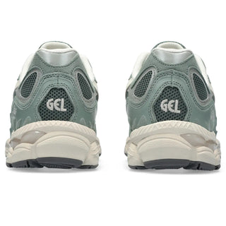 ASICS GEL-NYC Ivy/Smoke Grey sneakers, combining GEL-NIMBUS® 3 and GEL-MC PLUS™ V designs.