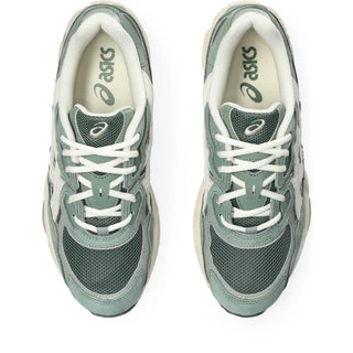 ASICS GEL-NYC Ivy/Smoke Grey sneakers, combining GEL-NIMBUS® 3 and GEL-MC PLUS™ V designs.