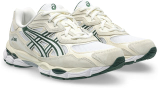 ASICS GEL-NYC Ivory Forest Night sneaker with retro running upper and GEL cushioning midsole.