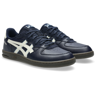 ASICS SKYHAND OG in Midnight/Ivory with synthetic leather and suede upper, FLYTEFOAM® PROPEL cushioning, and gum outsole.