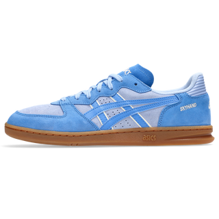 ASICS SKYHAND OG sneakers in sapphire and blue coast colorway with retro handball-inspired design, premium suede and mesh upper, and classic ASICS styling