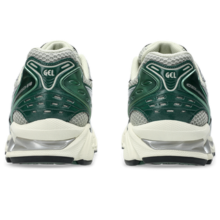 Asics Gel Kayano 14 Dried Leaf Green Pure Silver sneaker with retro 2000s design, GEL cushioning, and updated performance materials.