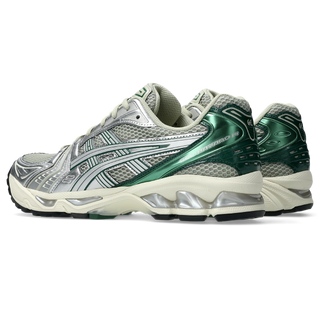 Asics Gel Kayano 14 Dried Leaf Green Pure Silver sneaker with retro 2000s design, GEL cushioning, and updated performance materials.