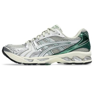 Asics Gel Kayano 14 Dried Leaf Green Pure Silver sneaker with retro 2000s design, GEL cushioning, and updated performance materials.
