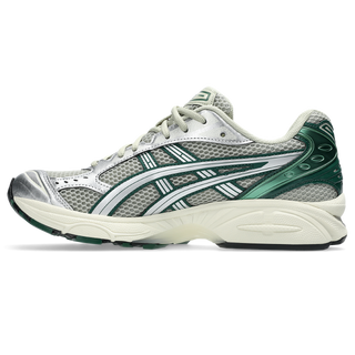 Asics Gel Kayano 14 Dried Leaf Green Pure Silver sneaker with retro 2000s design, GEL cushioning, and updated performance materials.