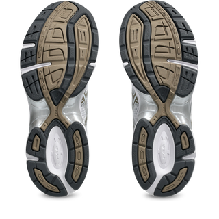 ASICS GEL-1130 in white and pepper with mesh upper, GEL® cushioning, TRUSSTIC® support, and recycled overlays.