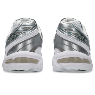 ASICS GEL-1130 Shoes in White/Forest Night - retro runner sneakers with late 2000s aesthetic, GEL™ technology cushioning, TRUSSTIC® support system, and recycled materials