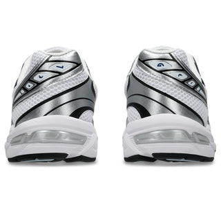 ASICS GEL-1130 Shoes in White/Storm Cloud — late-2000s retro runner with breathable mesh, recycled overlays, GEL® heel cushioning, and TRUSSTIC® support