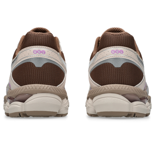 ASICS GEL-CUMULUS 16 sneakers in Cinnamon and Pure Silver colorway with glossy synthetic leather overlays and mesh underlays