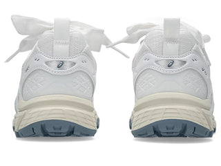 ASICS GEL-NUNOBIKI in White/Pure Silver with ribbon laces and trail outsole.

