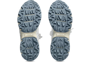 ASICS GEL-NUNOBIKI in White/Pure Silver with ribbon laces and trail outsole.

