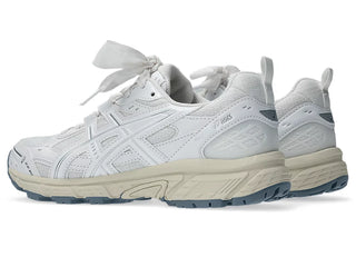ASICS GEL-NUNOBIKI in White/Pure Silver with ribbon laces and trail outsole.

