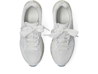 ASICS GEL-NUNOBIKI in White/Pure Silver with ribbon laces and trail outsole.

