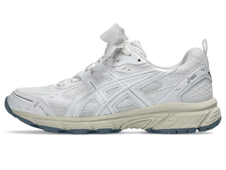 ASICS GEL-NUNOBIKI in White/Pure Silver with ribbon laces and trail outsole.

